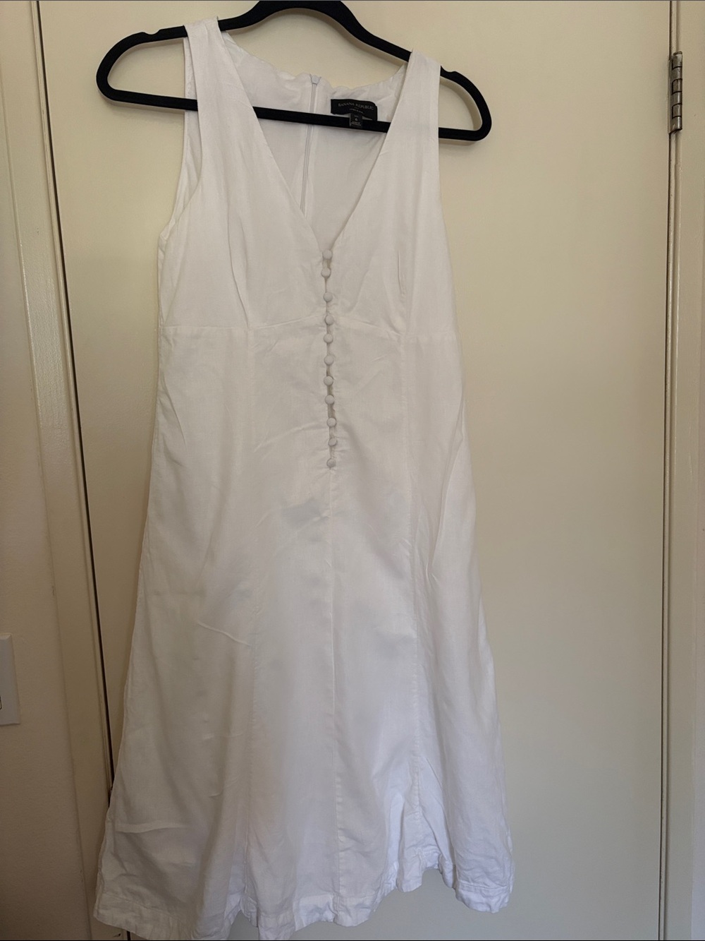 Banana Republic White Linen-Blend Sleeveless Dress - Picture 4 of 6